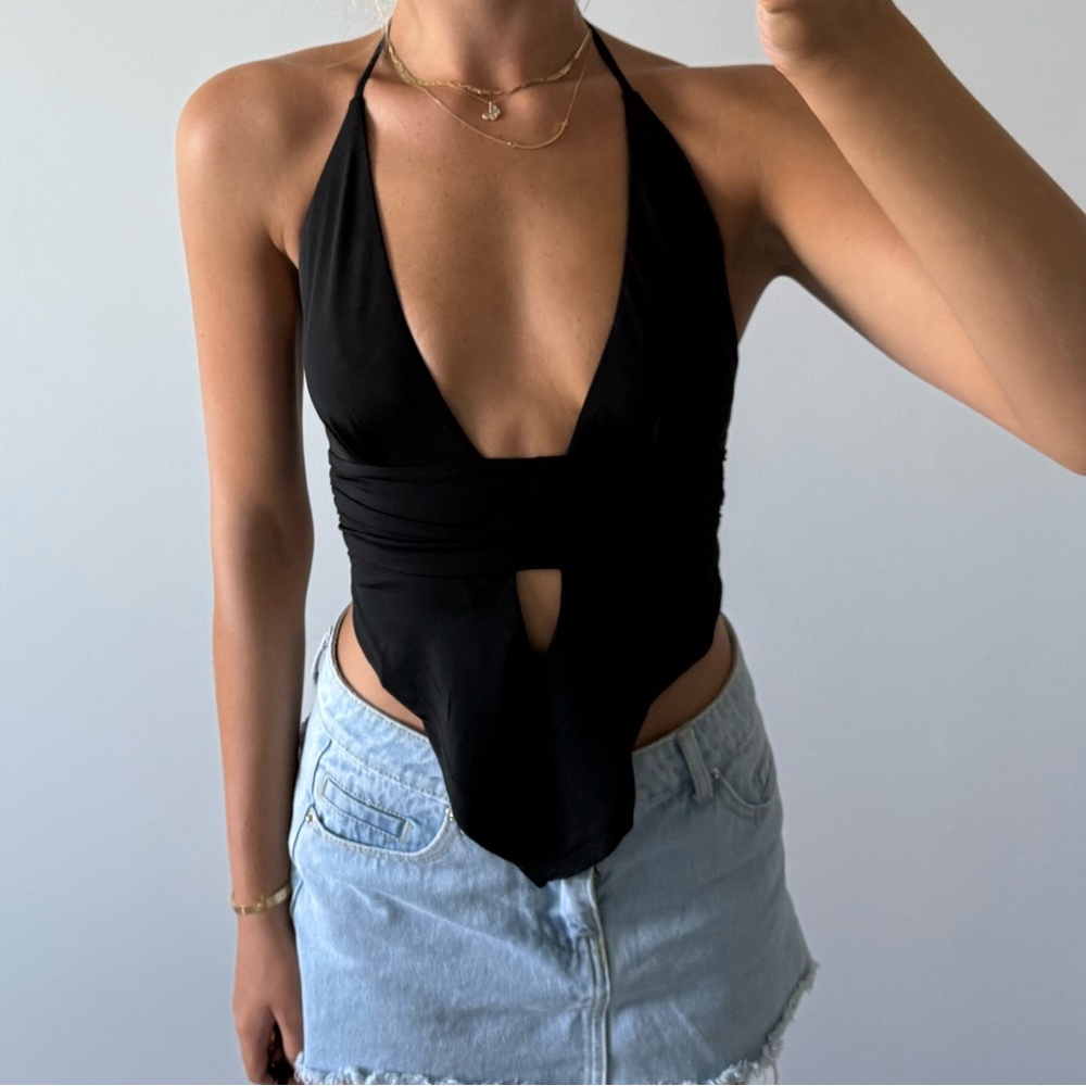 Tigermist Black Halter Top